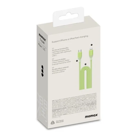 Momox 1-Link&nbsp;Flow&nbsp;Cl&nbsp;Usb-C&nbsp;To&nbsp;Lightning&nbsp;Cable&nbsp;1.2M&nbsp;(Green)